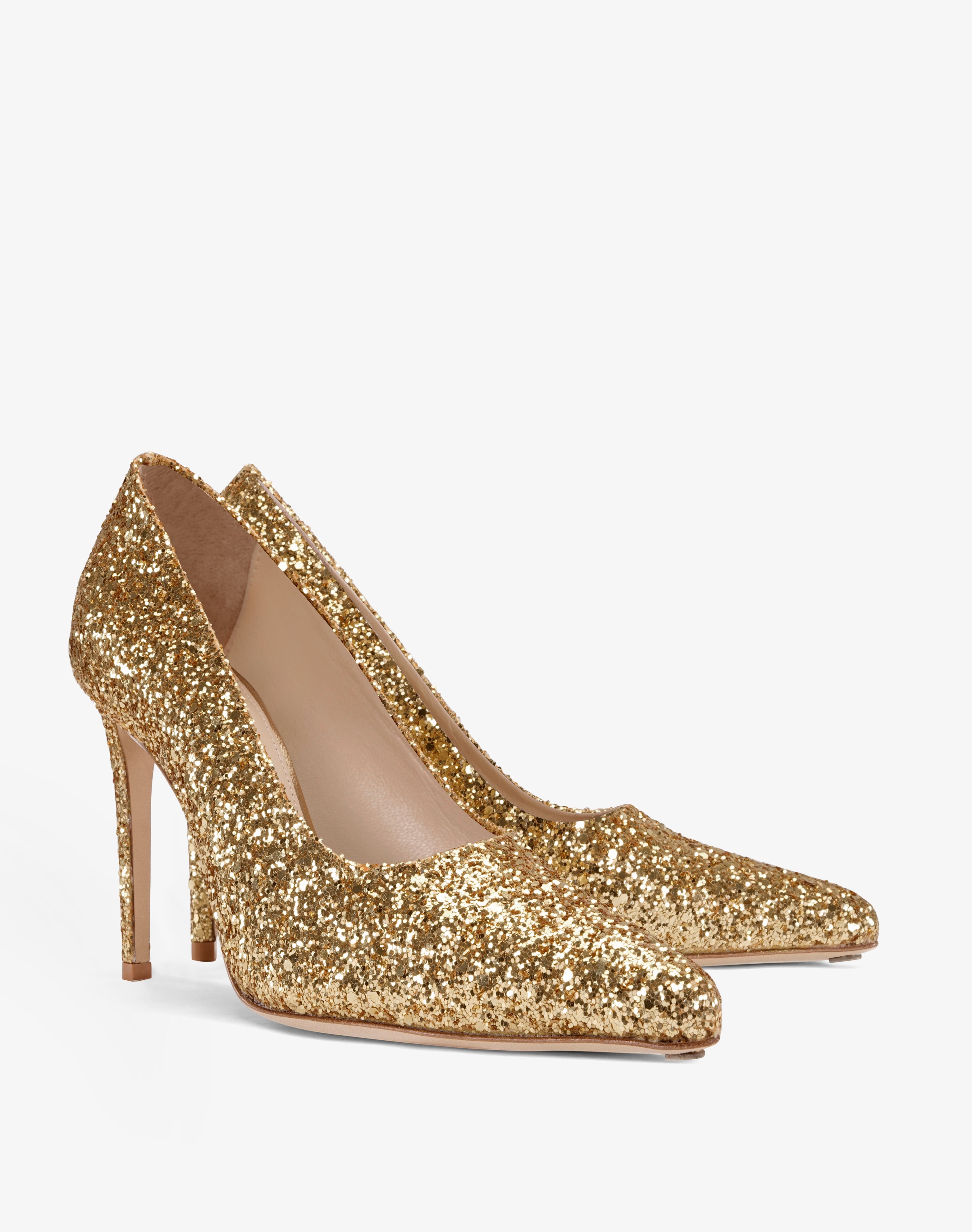 Gold glitter outlet pumps